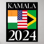 Harris Vote 2024 India Amerikaanse Jamaicaanse Vla Poster (Voorkant)