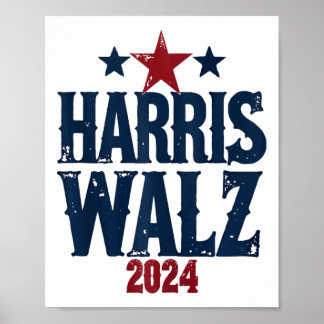 Harris W 2024 Verkiezing Kamala Harris Tim Waltz 2 Poster