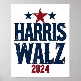 Harris W 2024 Verkiezing Kamala Harris Tim Waltz 2 Poster