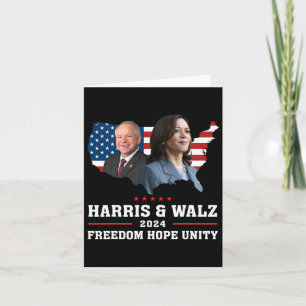 Harris W 2024 Vrijheid Hoop Eenheid Politieke Kama Kaart