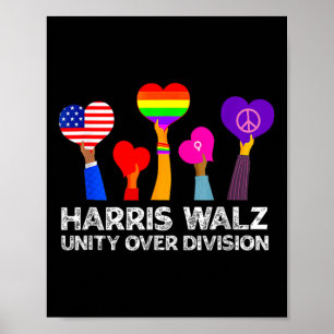Harris Waltz 2024 Eenheid over Divisie Kamala Harr Poster