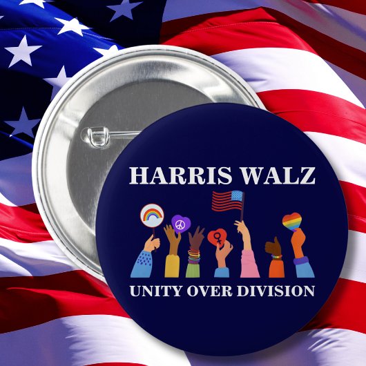 Harris Waltz 2024 Eenheid over Divisie Ronde Button 5,7 Cm