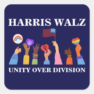 Harris Waltz 2024 Eenheid over Divisie Vierkante Sticker