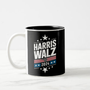 Harris Waltz 2024 Kamala Harris Tim Waltz 2024 Tweekleurige Koffiemok