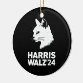 Harris Waltz 2024 Verkiezing Grappig Cat Kamala Ti Keramisch Ornament (Links)