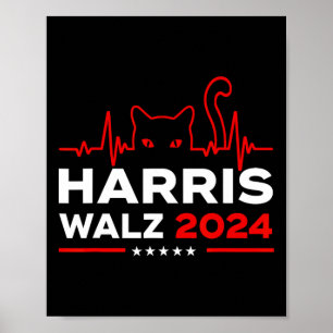 Harris Waltz 2024 Verkiezing Harris Tim Waltz Hart Poster