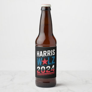 Harris Waltz 2024 Verkiezing Kamala Harris Tim Wal Bier Etiket
