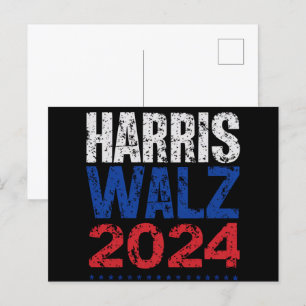 Harris Waltz 2024 Verkiezing Kamala Harris Tim Wal Briefkaart