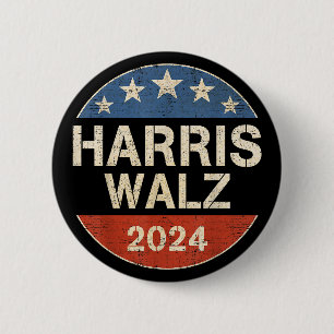 Harris Waltz 2024 Verkiezing Kamala Harris Tim Wal Ronde Button 5,7 Cm