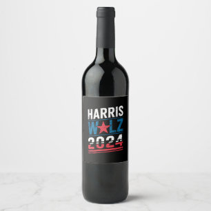 Harris Waltz 2024 Verkiezing Kamala Harris Tim Wal Wijn Etiket