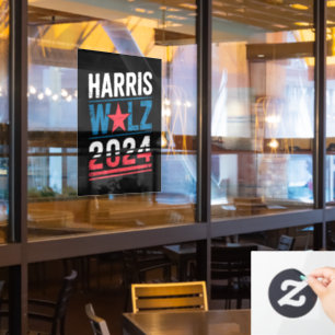 Harris Waltz 2024 Verkiezingen Kamala Harris Tim W Raamsticker