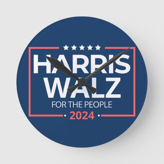Harris Waltz 2024 Verkiezingen Kamala Harris Tim W Ronde Klok (Voorkant)