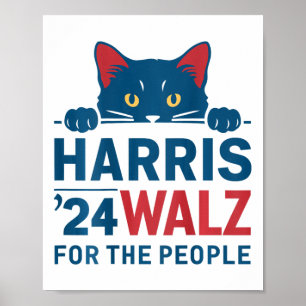 Harris Waltz 2024 voor The People Funny Cat Lady K Poster