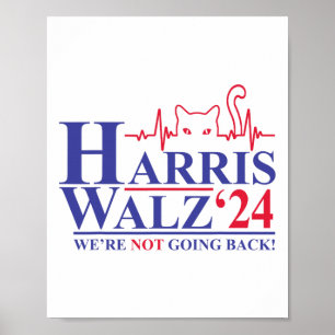 Harris Waltz 2024 We gaan niet terug Funny Cat L Poster