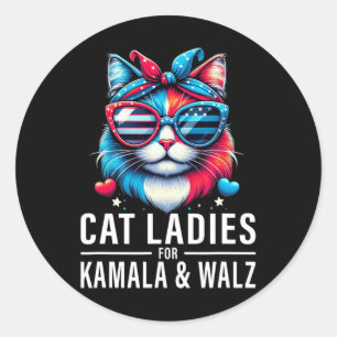 Harris Waltz Cat Lady Harris Waltz 2024 Kamala Har Ronde Sticker