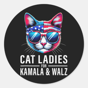 Harris Waltz Cat Lady Harris Waltz 2024 Kamala Har Ronde Sticker