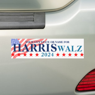 Harris Walz 2024 Amerikaanse vlag Custom Politiek Bumpersticker