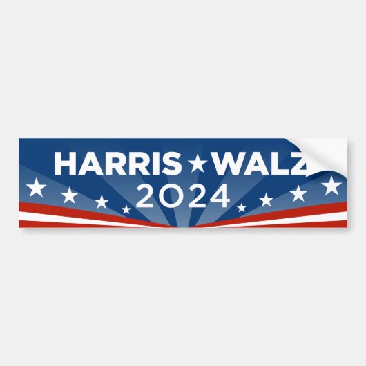 Harris Walz 2024 Bumpersticker (Voorkant)