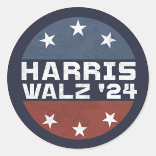 Harris Walz 2024 Campagne Verenigde Staten Vlag Ronde Sticker