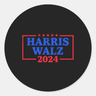 Harris Walz 2024 Campaign Logo Democraat Slogan Ka Ronde Sticker