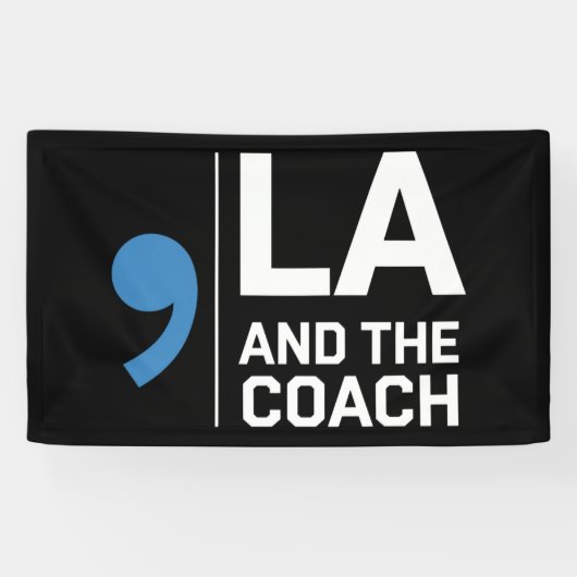 Harris Walz 2024 Comma La en de coach 2024 Spandoek (Horizontaal)
