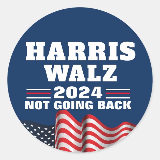 Harris Walz 2024 | Democraat stemmen Ronde Sticker (Voorkant)