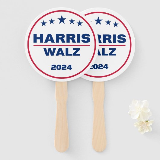 Harris Walz 2024 Kamala Harris Tim Walz verkiezing Handwaaier (Voorkant en achterkant)