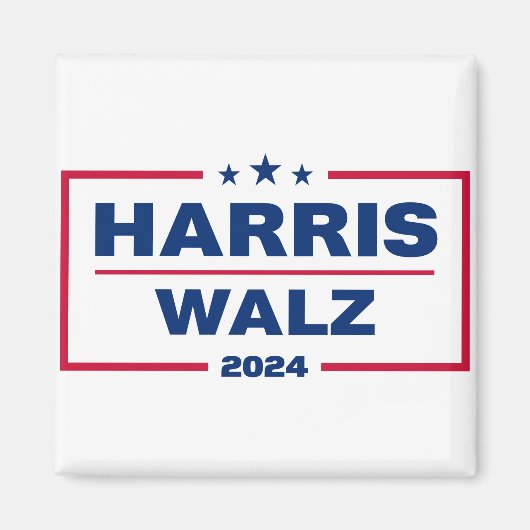 Harris Walz 2024 Kamala Harris Tim Walz verkiezing Magneet (Voorkant)