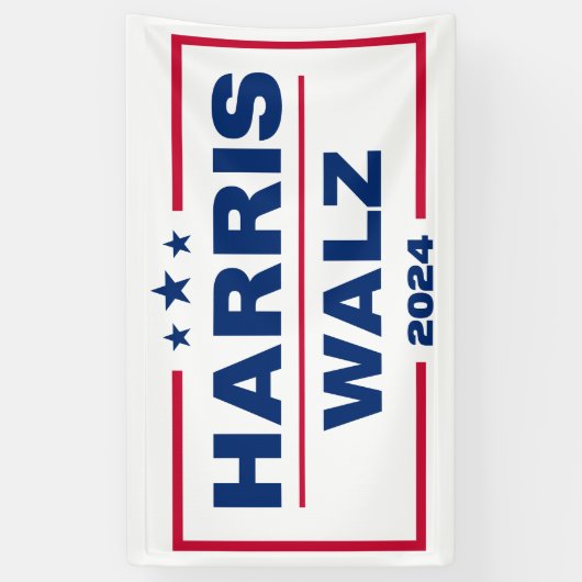 Harris Walz 2024 Kamala Harris Tim Walz verkiezing Spandoek (Verticaal)