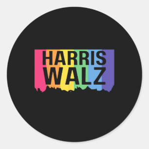Harris Walz 2024 LGBTQ Gay Pride Rainbow Kamala Ha Ronde Sticker