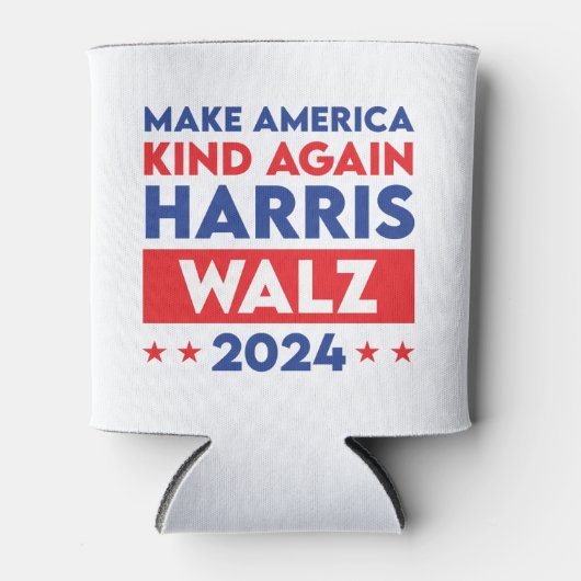 Harris Walz 2024 maakt Amerika weer vriendelijk Blikjeskoeler (Voorkant)