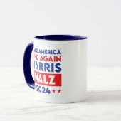 Harris Walz 2024 maakt Amerika weer vriendelijk Mok (Voorkant links)