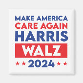 Harris Walz 2024 Make America Care opnieuw Magneet (Voorkant)