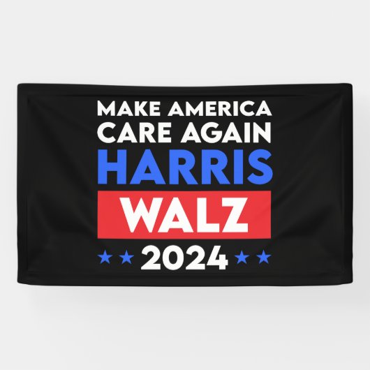 Harris Walz 2024 Make America Care opnieuw Spandoek (Horizontaal)