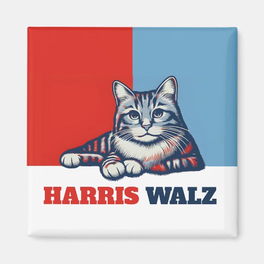 Harris Walz 2024, natuurlijk Cat Magneet (Voorkant)