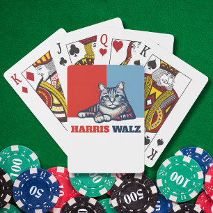 Harris Walz 2024, natuurlijk Cat Pokerkaarten