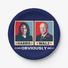Harris Walz 2024 natuurlijk Papieren Bordje