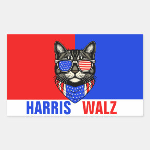 Harris Walz 2024 natuurlijk Rechthoekige Sticker
