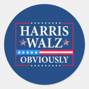 Harris Walz 2024 natuurlijk Ronde Sticker