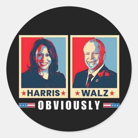 Harris Walz 2024 natuurlijk Ronde Sticker (Voorkant)