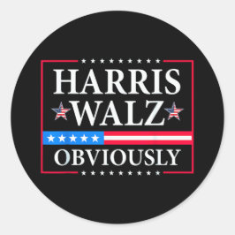 Harris Walz 2024 natuurlijk | Tim Walz Ronde Sticker