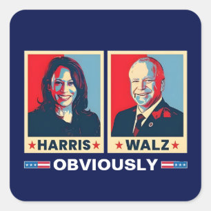 Harris Walz 2024 natuurlijk Vierkante Sticker