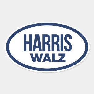HARRIS WALZ 2024 OVALE STICKER