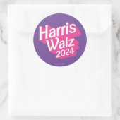 Harris Walz 2024 Pink Ronde Sticker (Tas)