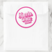 Harris Walz 2024 Pink Ronde Sticker (Tas)