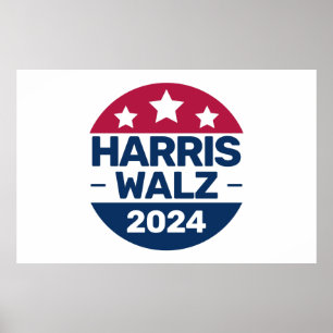 Harris Walz 2024: President Patriottisch Poster