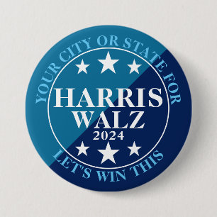 Harris Walz 2024 presidentsverkiezingen Ronde Button 7,6 Cm