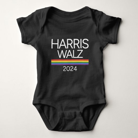Harris Walz 2024 Rainbow LGBTQ Pride Flag Romper (Voorkant)