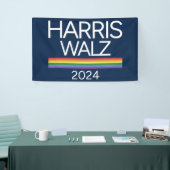 Harris Walz 2024 Rainbow LGBTQ Pride Flag Spandoek (Beurs)