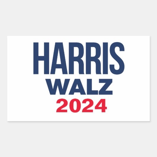 HARRIS WALZ 2024 RECHTHOEKIGE STICKER (Voorkant)